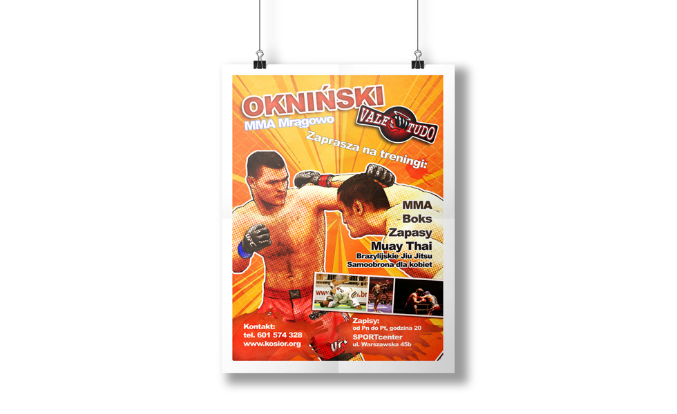 Plakaty reklamowe A3 dla MMA Mrągowo